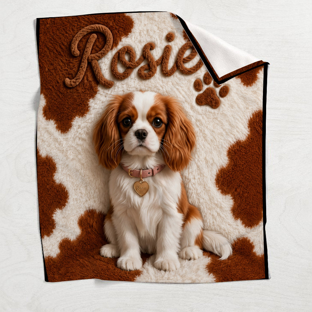 Personalized Fawn White Chihuahua Puppy Pet Blanket Dog Lover Gift