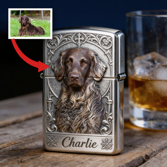 Personalized Flat Coated Retriever Lighter Custom Pet Dog Keepsake Gift