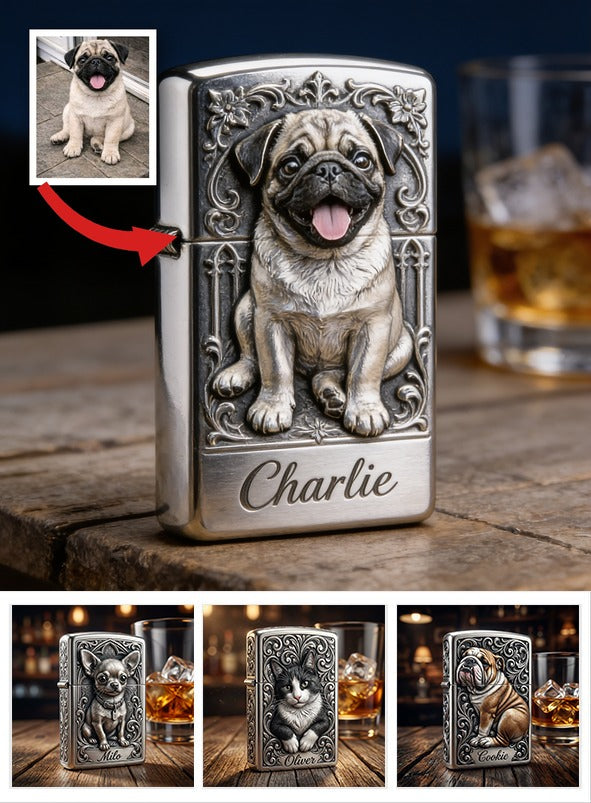 Personalized Fawn Pug Lighter Custom Pet Owner Keepsake Gift