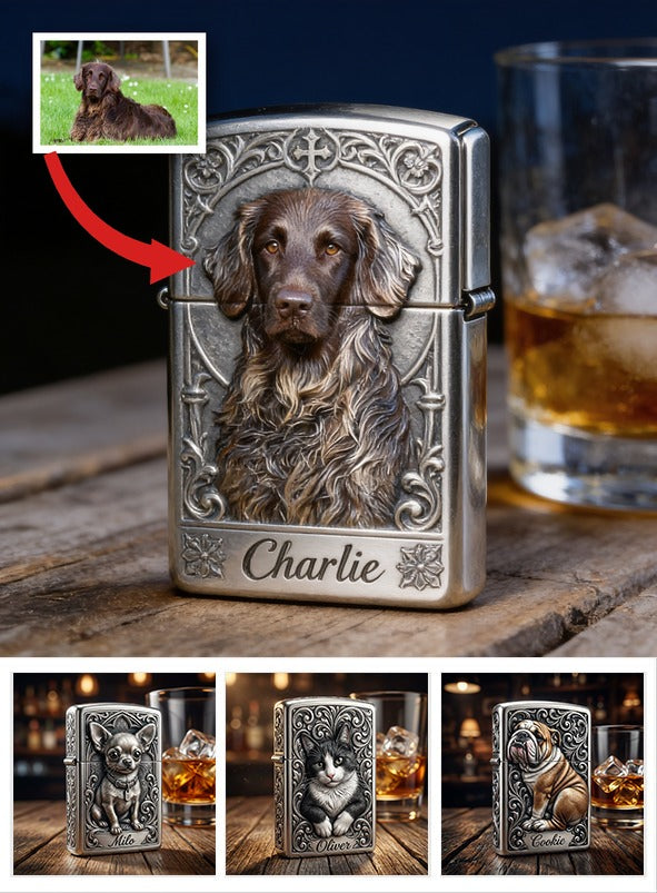 Personalized Flat Coated Retriever Lighter Custom Pet Dog Keepsake Gift