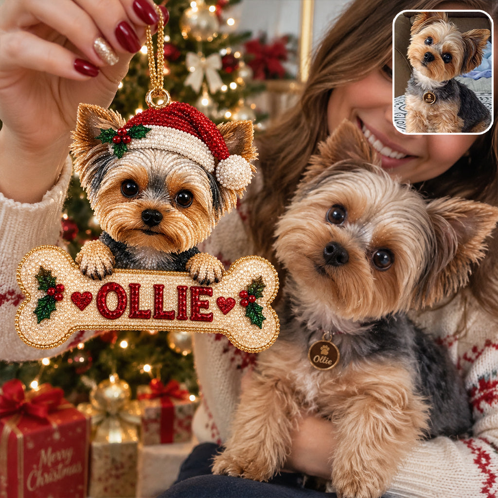 Personalized Christmas Yellow Labrador Retriever Diamond Painting Ornament Kit