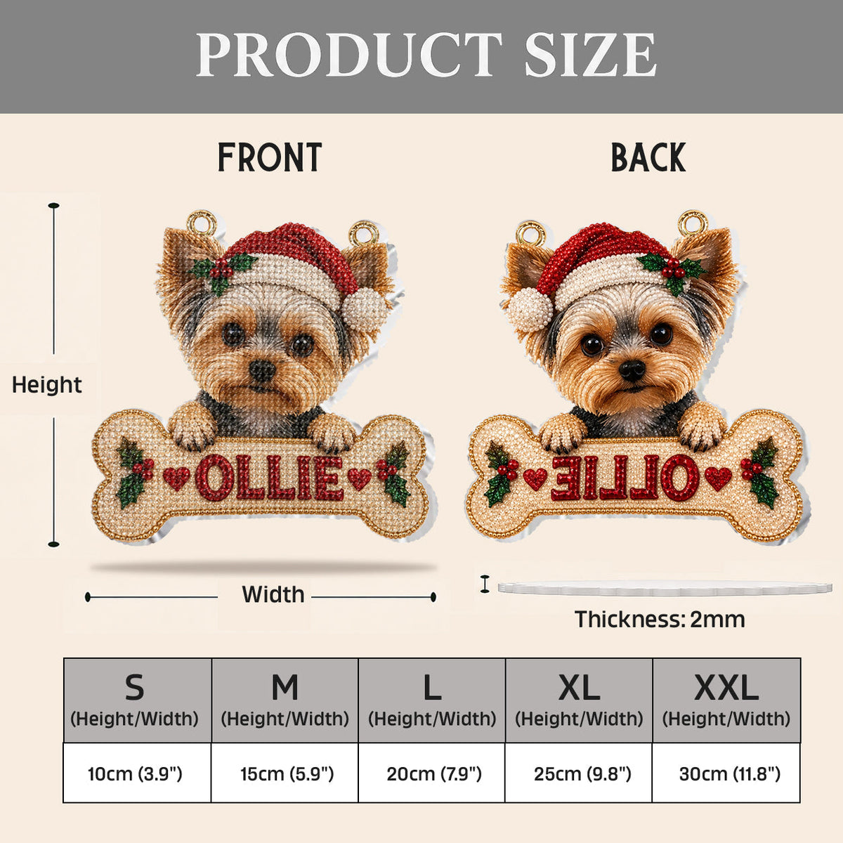 Personalized Christmas Yellow Labrador Retriever Diamond Painting Ornament Kit