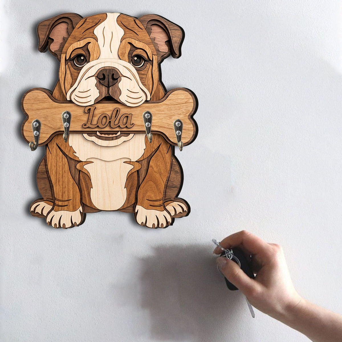 Personalized Adult Black & Tan German Shepherd Wooden Key Rack Wall Hanging Gift