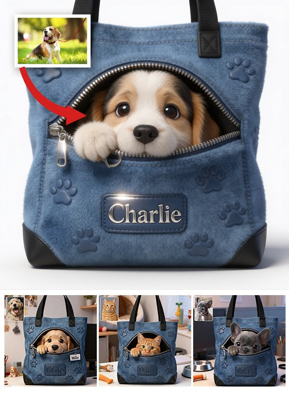 Personalized Tricolor Adult Beagle Tote Bag Dog Lover Gift