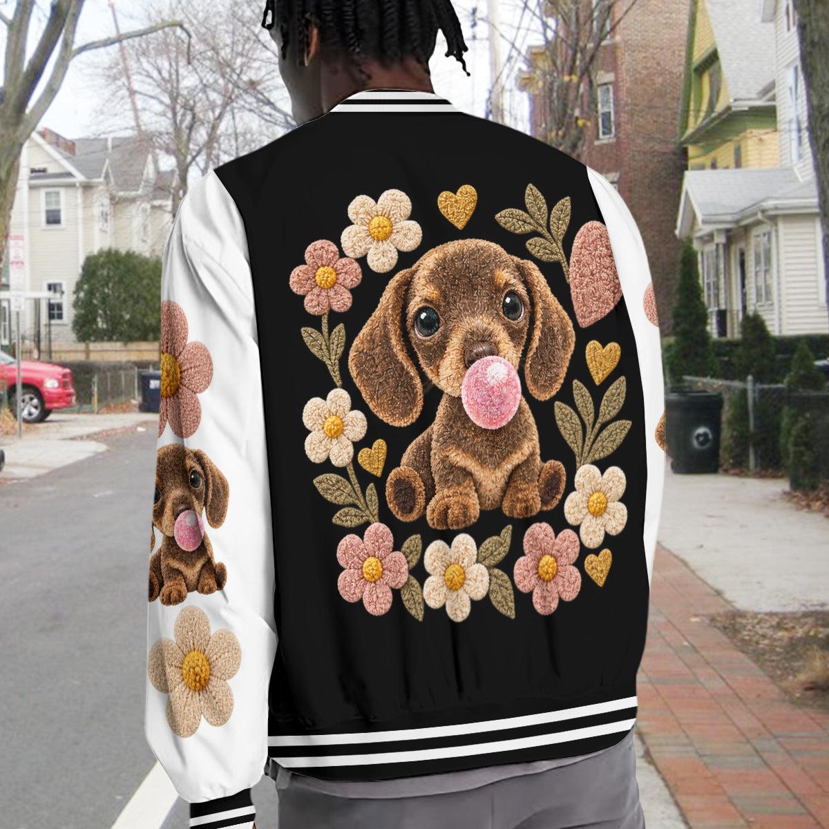 Personalized Adult Black and Tan German Shepherd Varsity Jacket Dog Owner Gift