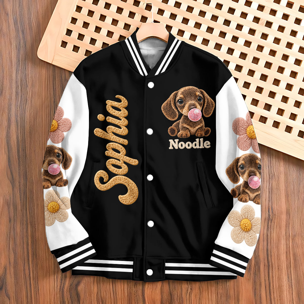 Personalized Fluffy Golden Tan Pomeranian Varsity Jacket