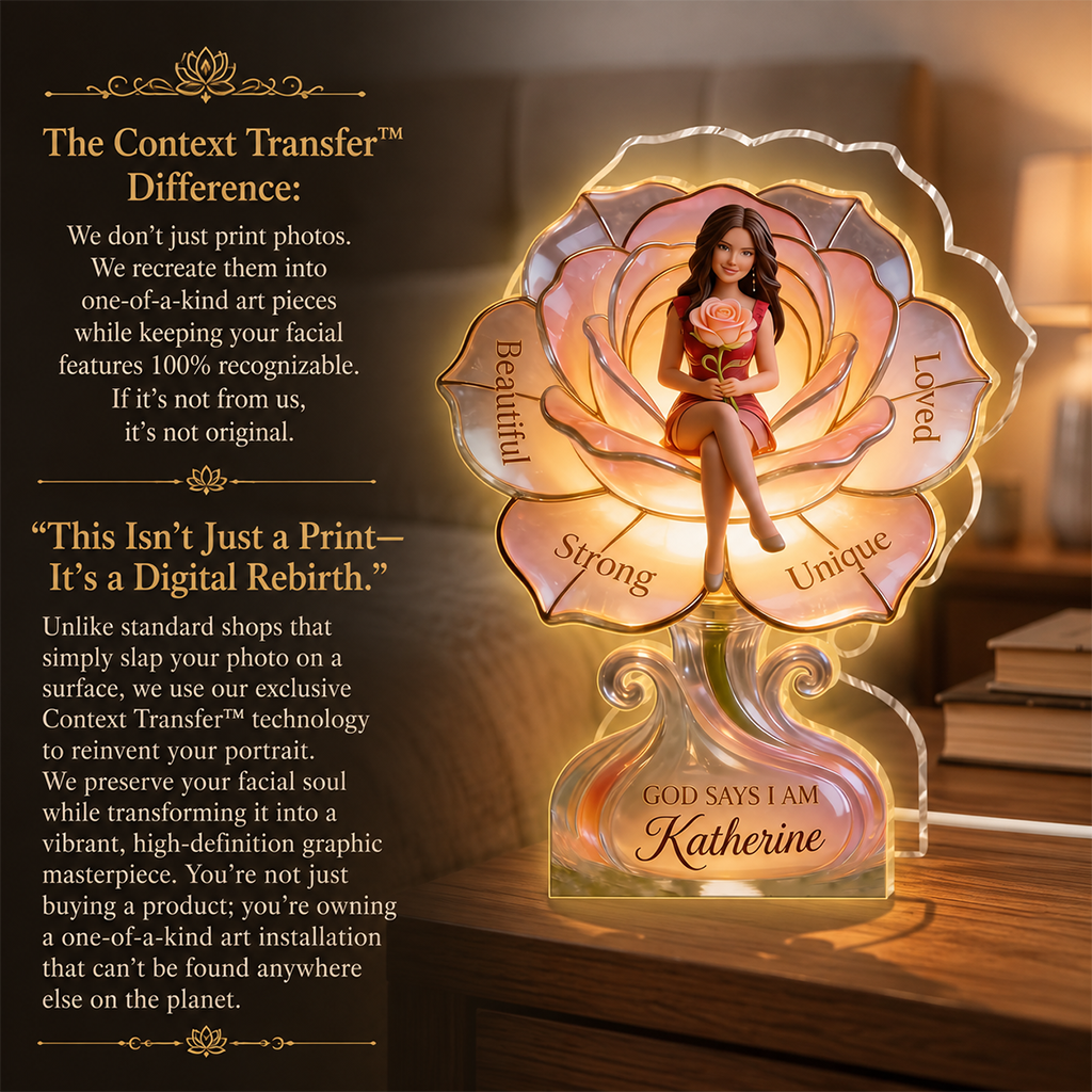Personalized Latina Woman Acrylic LED Night Light Self Love Gift