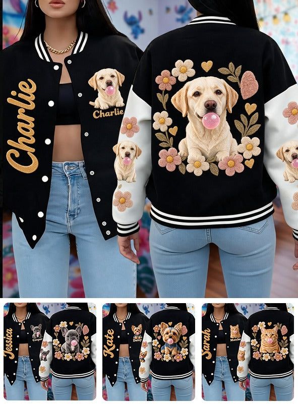 Personalized Adult Yellow Labrador Retriever Varsity Jacket Dog Lover Gift