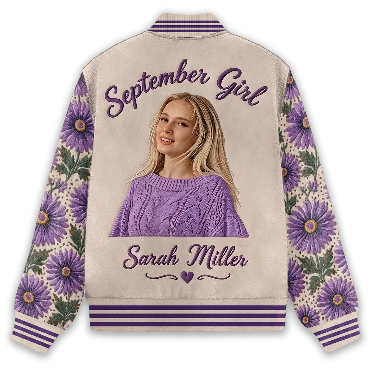 Personalized Older Woman Floral Varsity Jacket Gift for Mom Grandma Wife