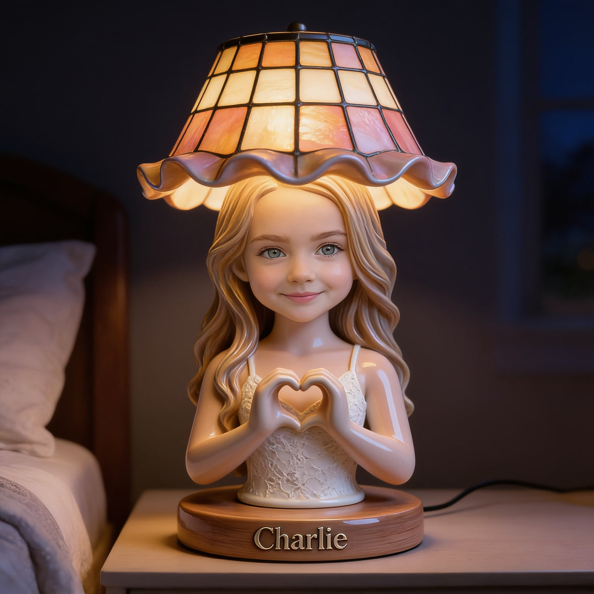 Lampe de Nuit LED Acrylique Personnalisée pour Petite Fille, Cadeau pour Fille Filleule Nièce