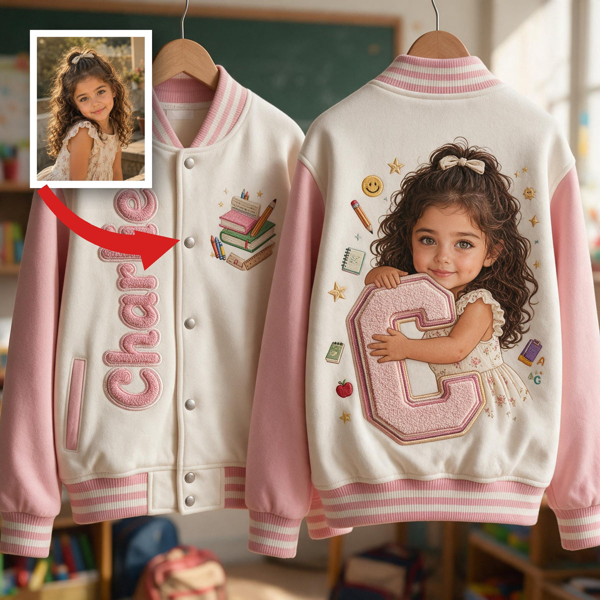 Veste Varsity Personnalisée pour Petite Fille Latina - Cadeau Unique