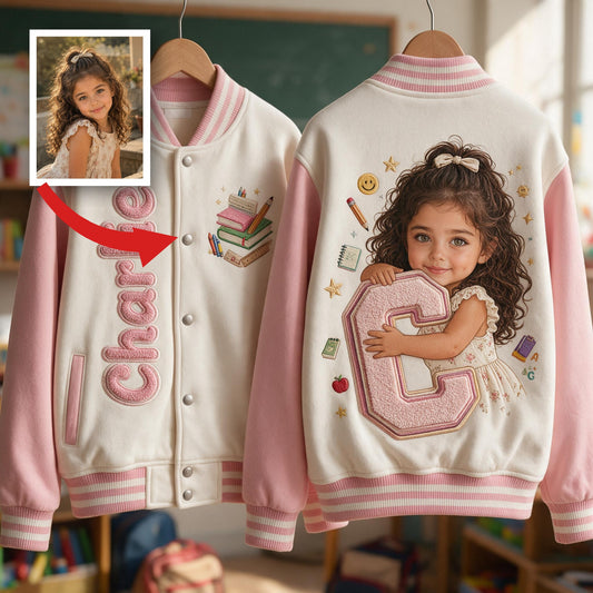Personalized Latina Little Girl Varsity Jacket Custom Name Gift for Daughter Granddaughter Niece