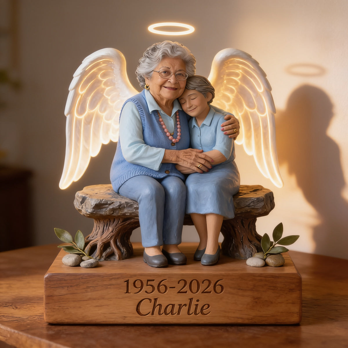 Personalized Older Latina Woman 1956-2026 Memorial Acrylic LED Night Light