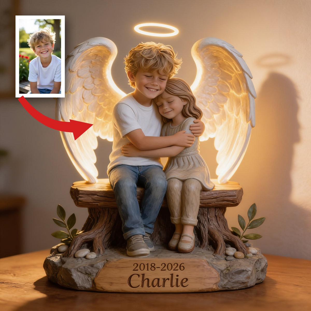 Personalized Little Boy 2018-2026 Memorial Acrylic LED Night Light