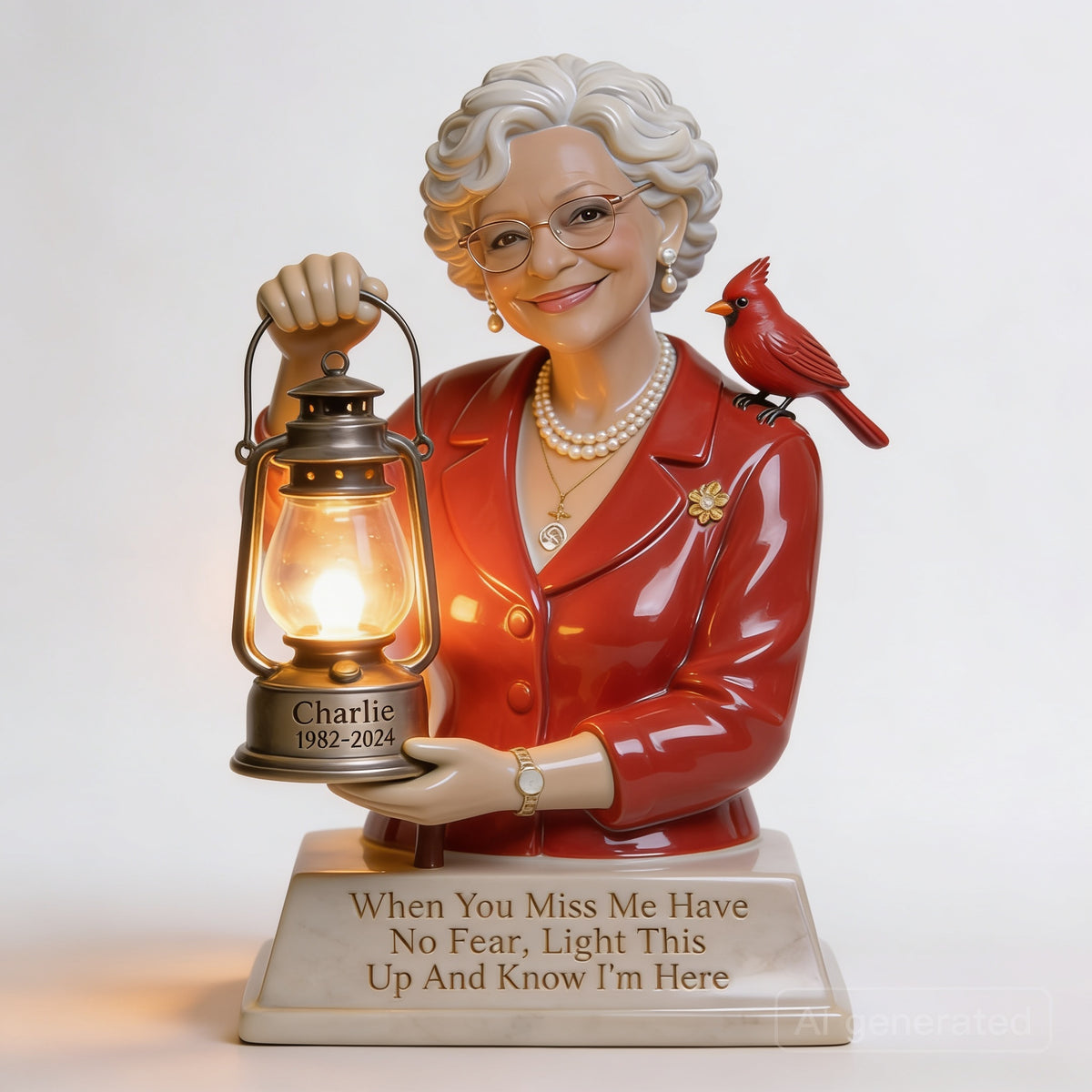 Personalized Older Woman Grandma Memorial Acrylic LED Night Light