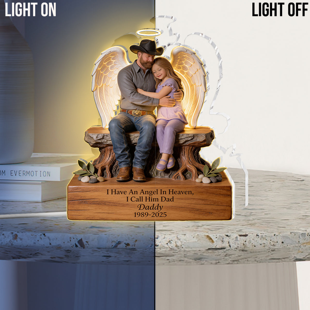 Personalized 1981-2026 Middle-Aged Latino Man Memorial Acrylic LED Night Light