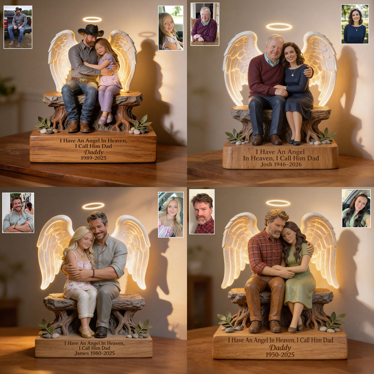 Personalized Memorial Older Black Woman Acrylic LED Night Light 1956-2026 Keepsake