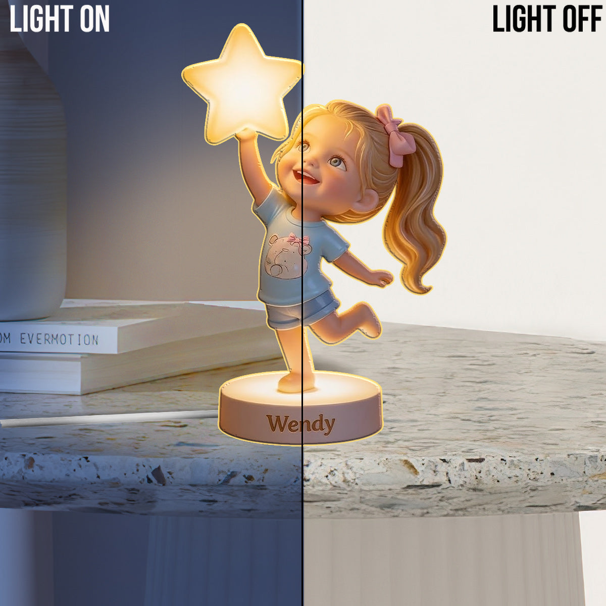 Personalized Little Boy Acrylic LED Night Light Gift for Son Grandson Nephew