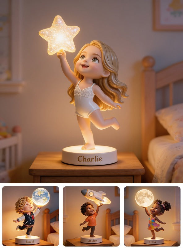 Personalized Little Girl Acrylic LED Night Light, Gift for Daughter Granddaughter Niece