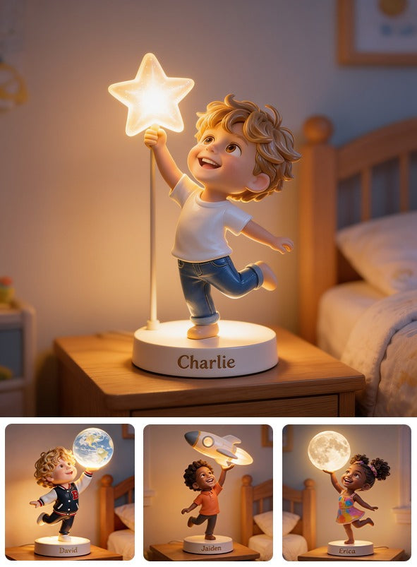 Personalized Little Boy Acrylic LED Night Light Gift for Son Grandson Nephew