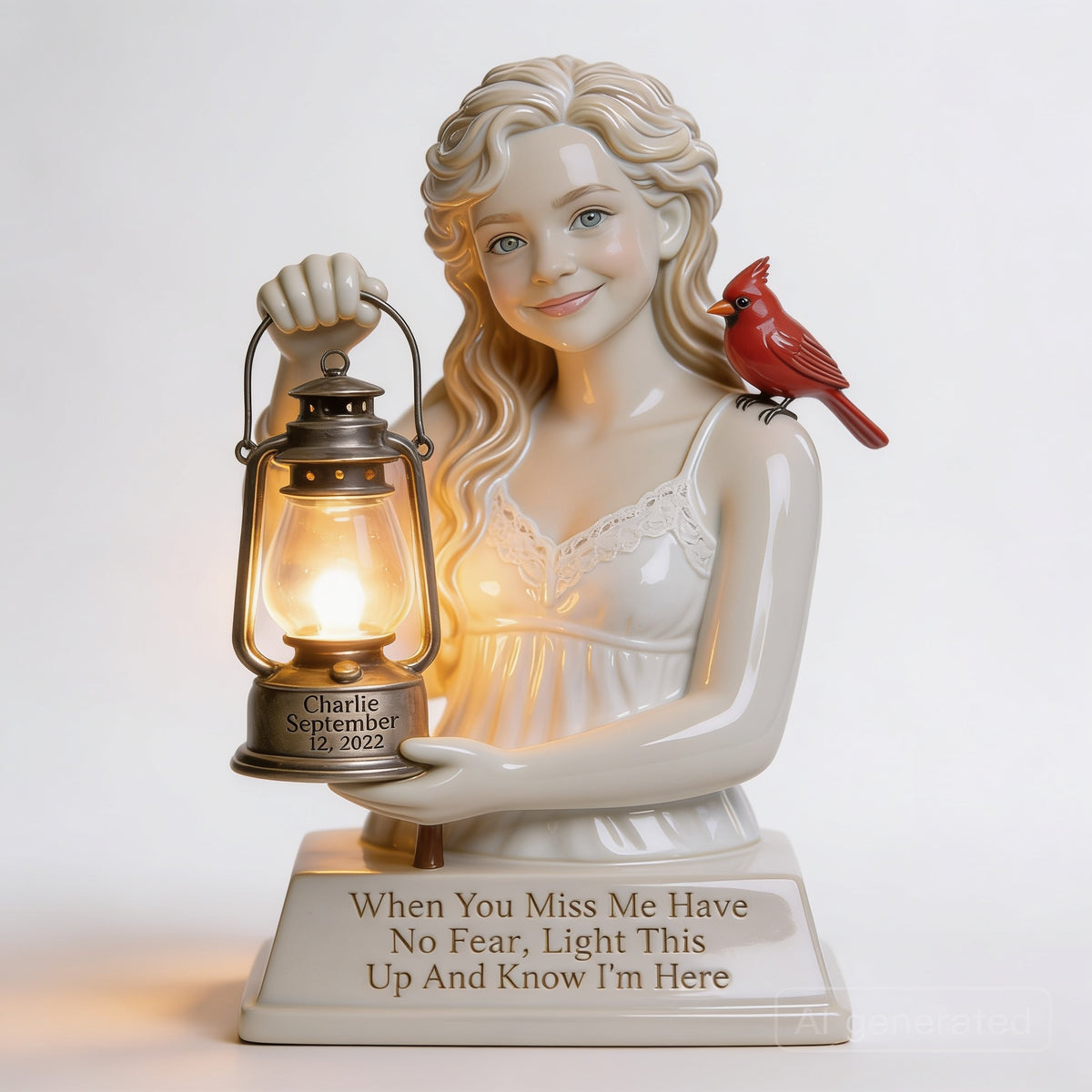 Personalized Little Girl Memorial Acrylic LED Night Light Remembrance Gift