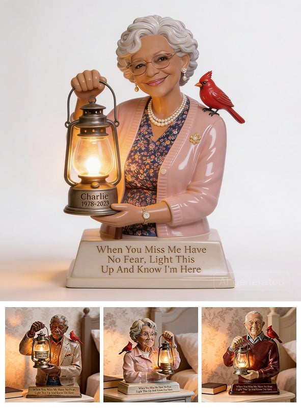 Personalized Older Black Woman Grandma Memorial Acrylic LED Night Light