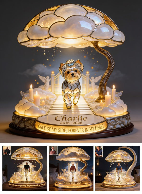 Personalized Yorkshire Terrier Memorial Acrylic LED Night Light Pet Loss Gift