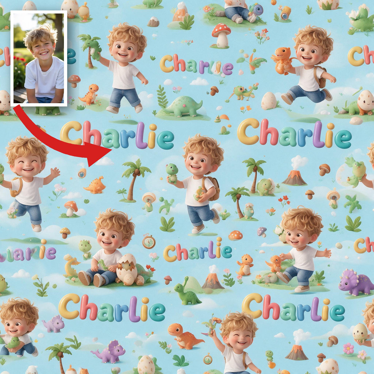 Personalized Little Boy Wrapping Paper Custom Kid Gift Wrap