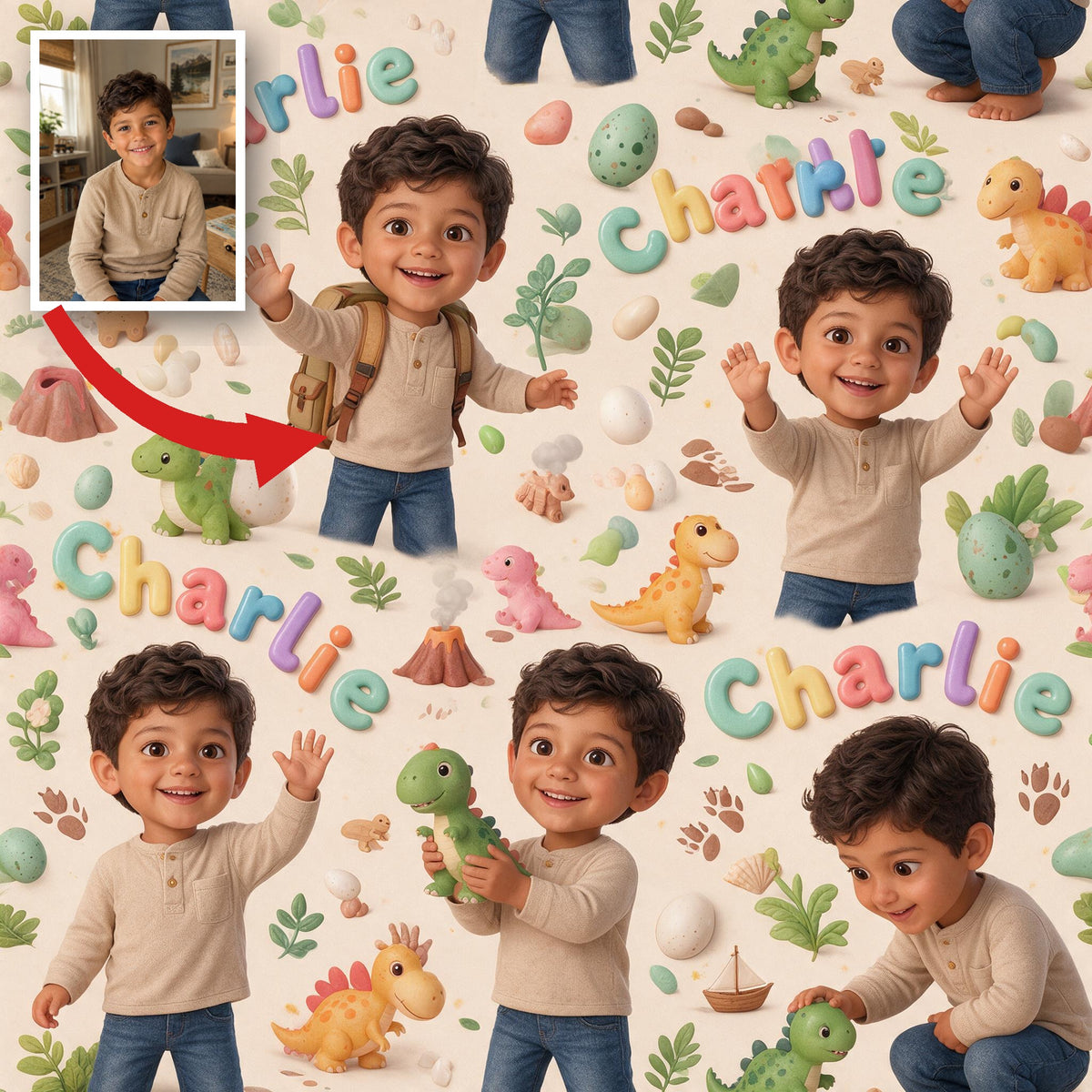 Personalized Latino Little Boy Wrapping Paper, Son Grandson Nephew Gift Wrap