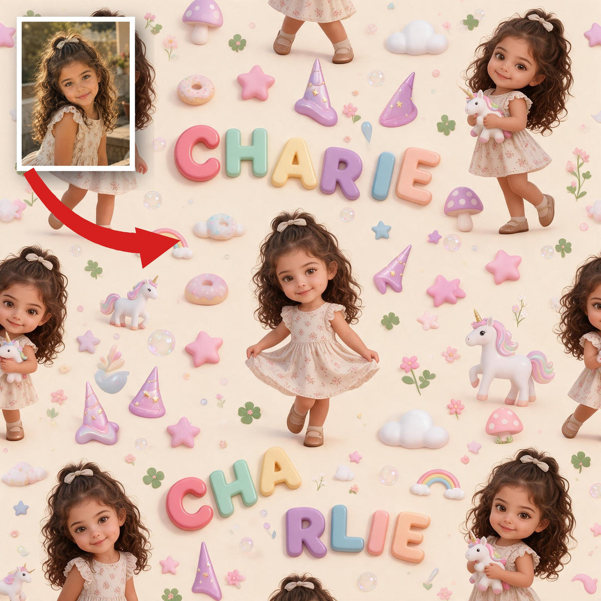 Personalized Latina Little Girl Wrapping Paper, Gift Wrap for Daughter Granddaughter Niece