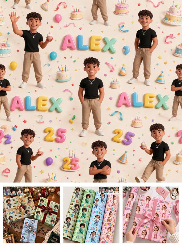 Personalized 25th Birthday Latino Man Wrapping Paper Gift for Him