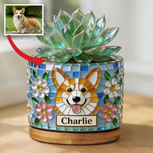 Personalized Pembroke Welsh Corgi Ceramic Plant Pot Dog Lover Gift