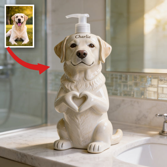 Personalized Yellow Labrador Retriever Soap Dispenser Bathroom Home Decor