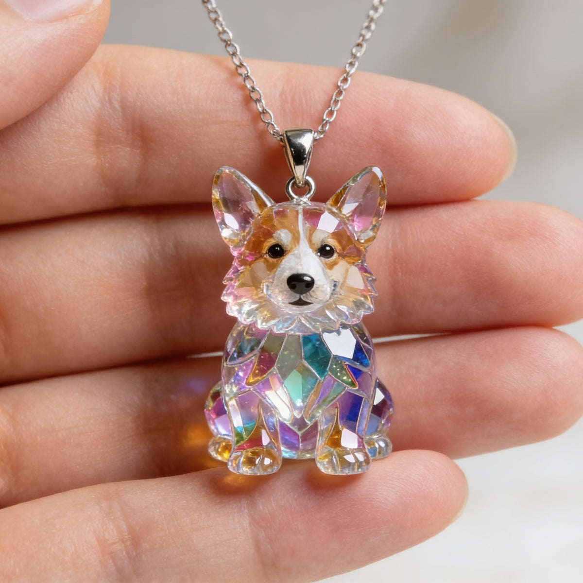 Custom Photo Pembroke Welsh Corgi 2016-2026 Shaped Acrylic Pendant Necklace