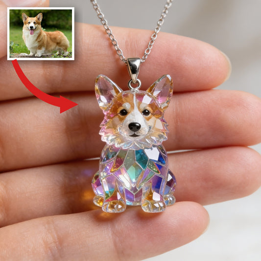 Custom Photo Pembroke Welsh Corgi 2016-2026 Shaped Acrylic Pendant Necklace
