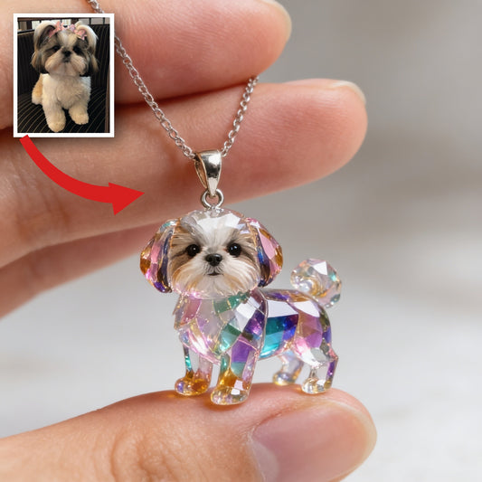 Custom Photo Shih Tzu Acrylic Pendant Necklace Pet Lover Gift