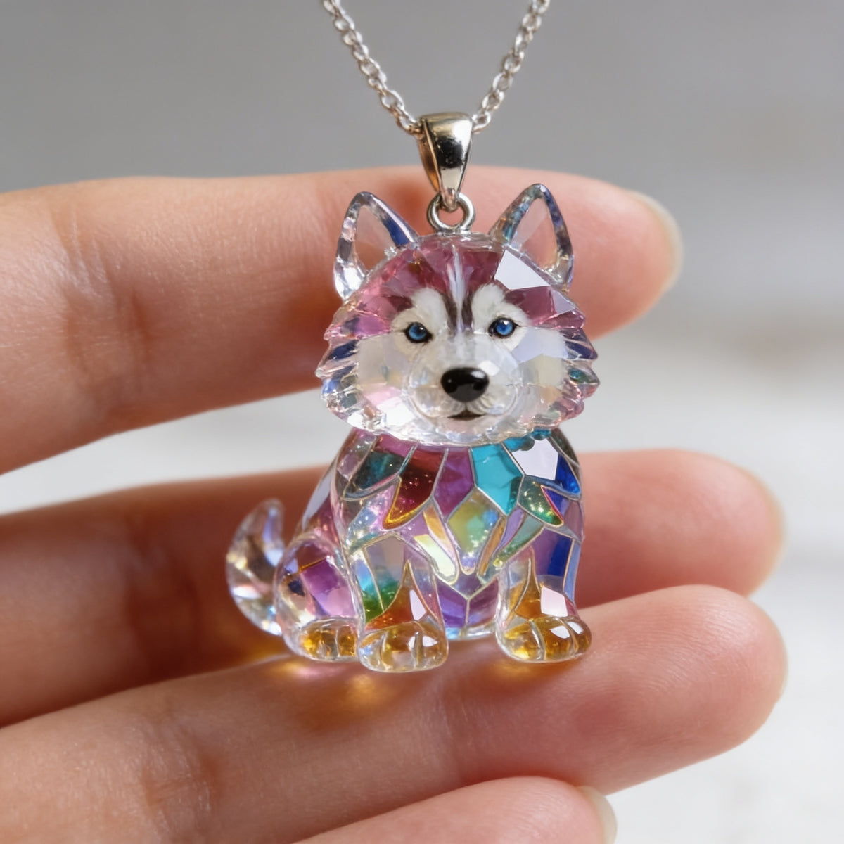 Custom Photo 2016-2026 Siberian Husky Acrylic Pendant Necklace Dog Lover Gift
