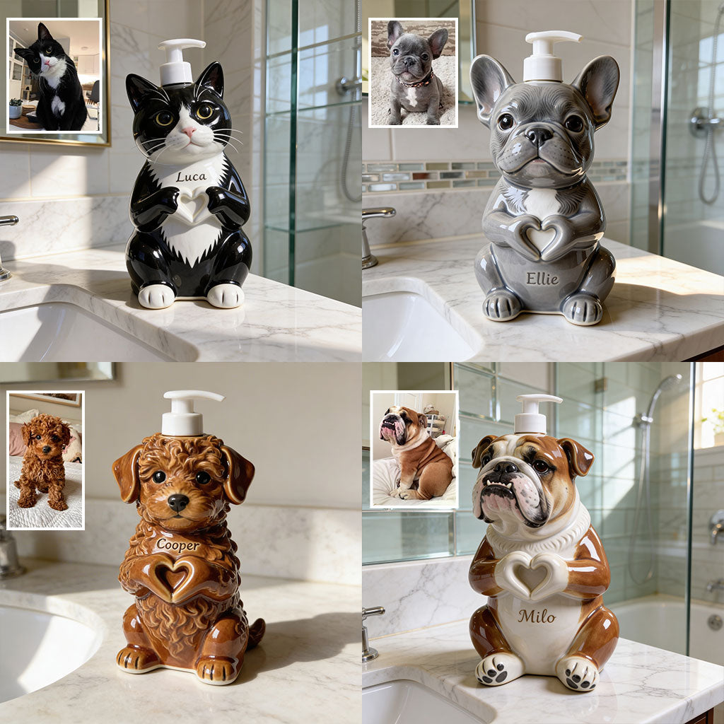 Personalized Adult Golden Retriever Soap Dispenser Dog Lover Bathroom Decor