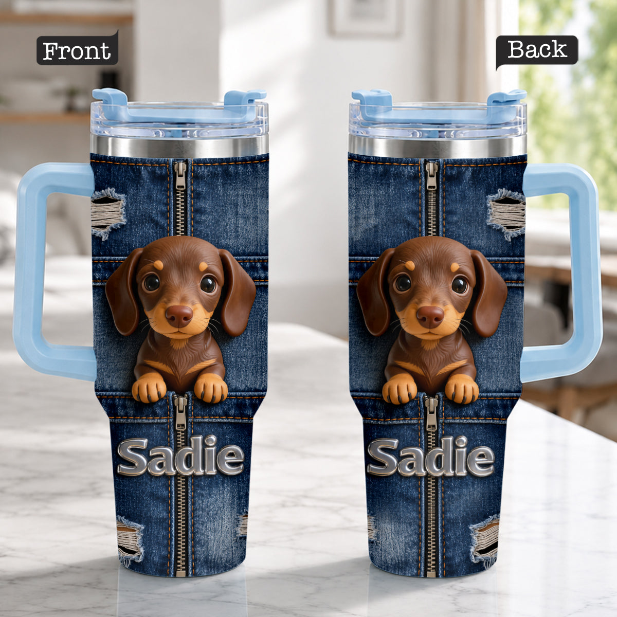 Personalized Border Collie Tuxedo Tumbler With Plush Charm Pet Gift