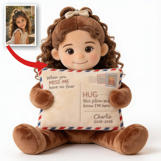 Personalized Latina Little Girl Memorial Faux Fur Shaped Pillow Bereavement Gift