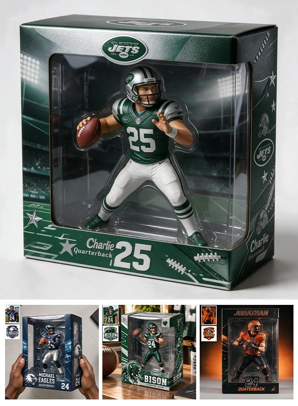 Personalized American Football Latina Player 3D Acrylic Display Box Sports Keepsake