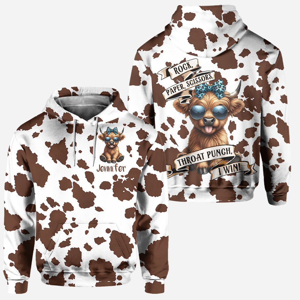 Pierre Feuille Ciseaux - Sweat à capuche et legging personnalisés vache des Highlands