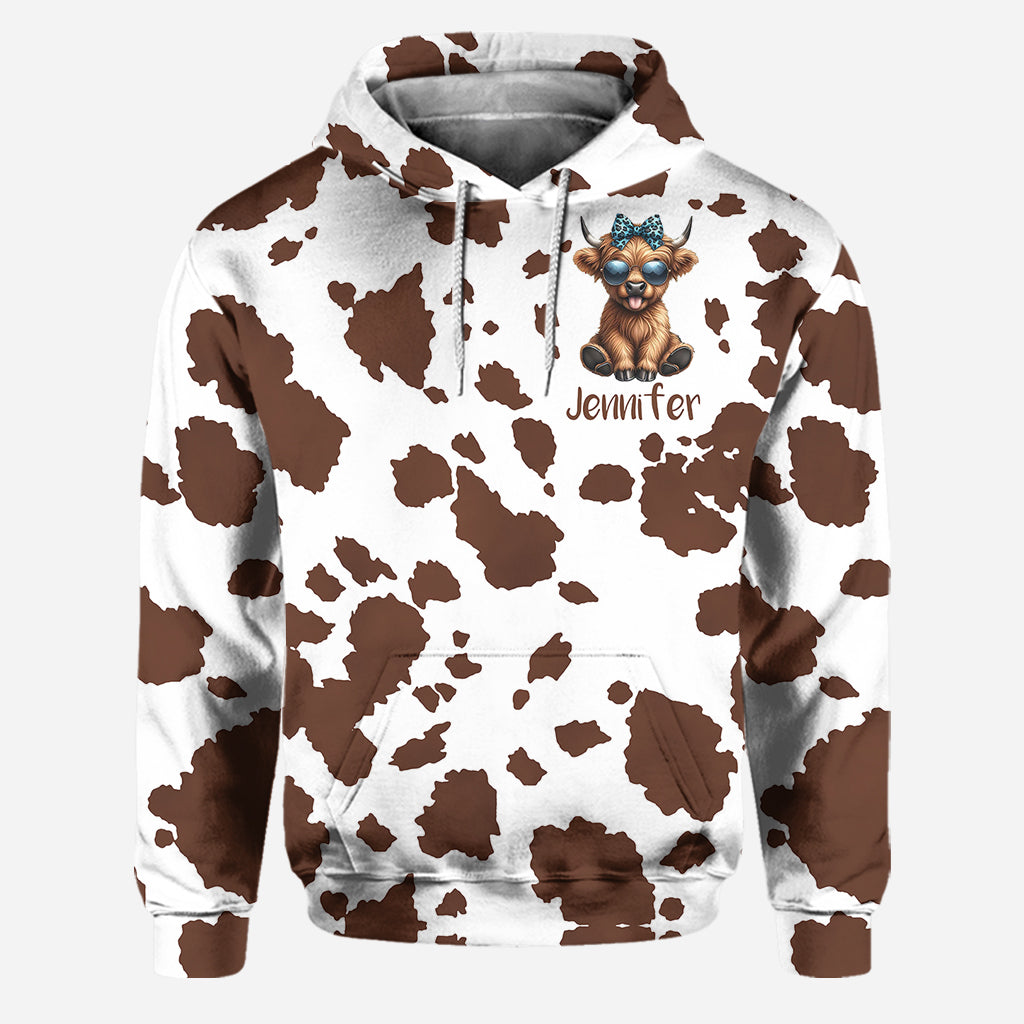 Pierre Feuille Ciseaux - Sweat à capuche et legging personnalisés vache des Highlands