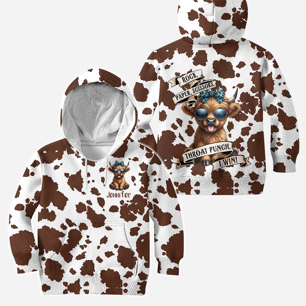 Pierre Feuille Ciseaux - Sweat à capuche et legging personnalisés vache des Highlands