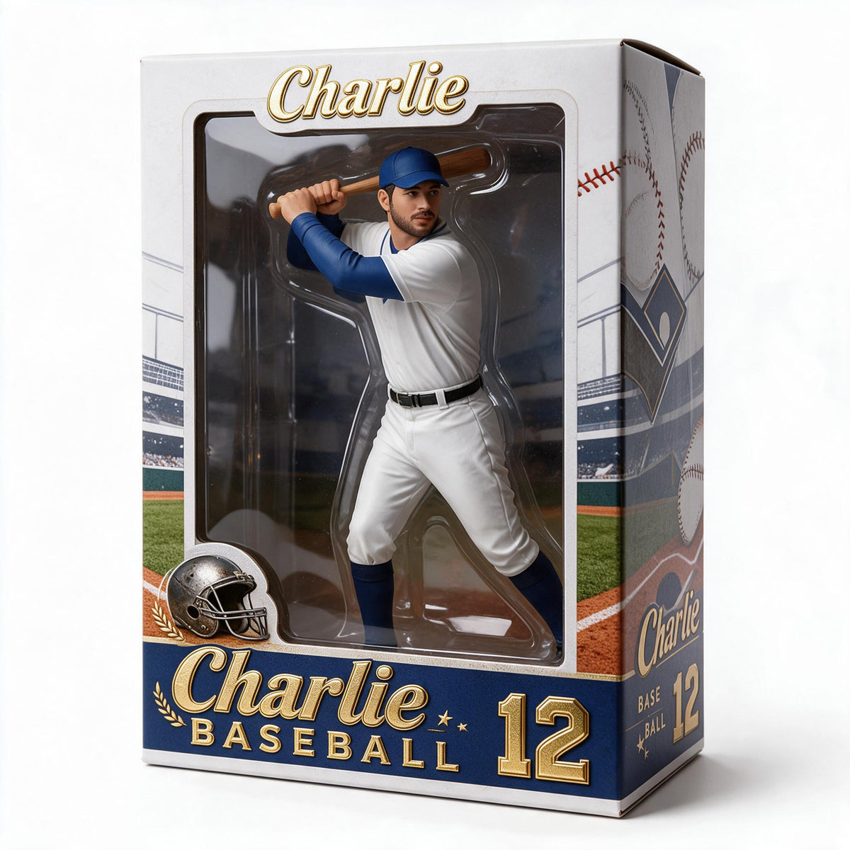 Personalized Adult Latino Baseball Player Acrylic Display Box Sports Fan Gift