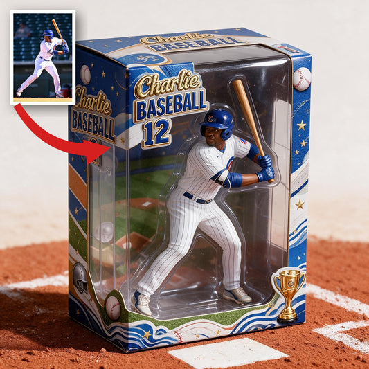 Boîte d'Affichage 3D Acrylique Personnalisée Joueur de Baseball Noir