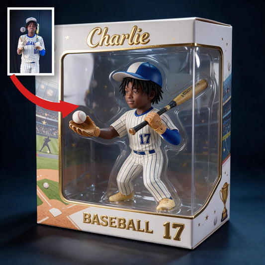 Vitrine en Acrylique Personnalisée pour Joueur de Baseball Jeune Noir