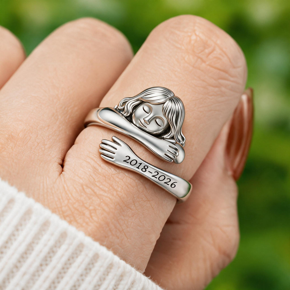 Personalized Little Girl Memorial Adjustable Hug Ring