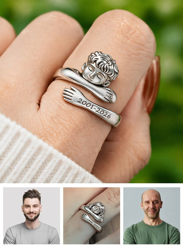 Personalized Latino Man Memorial Adjustable Hug Ring