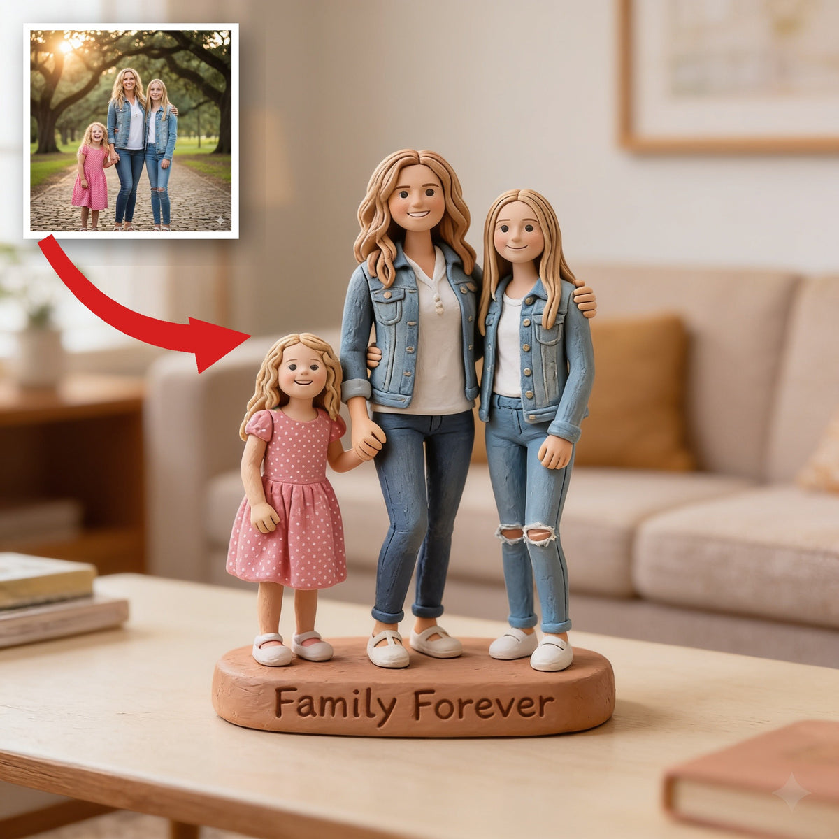 Personalized Single Mom Family Custom Shaped Acrylic Plaque Keepsake